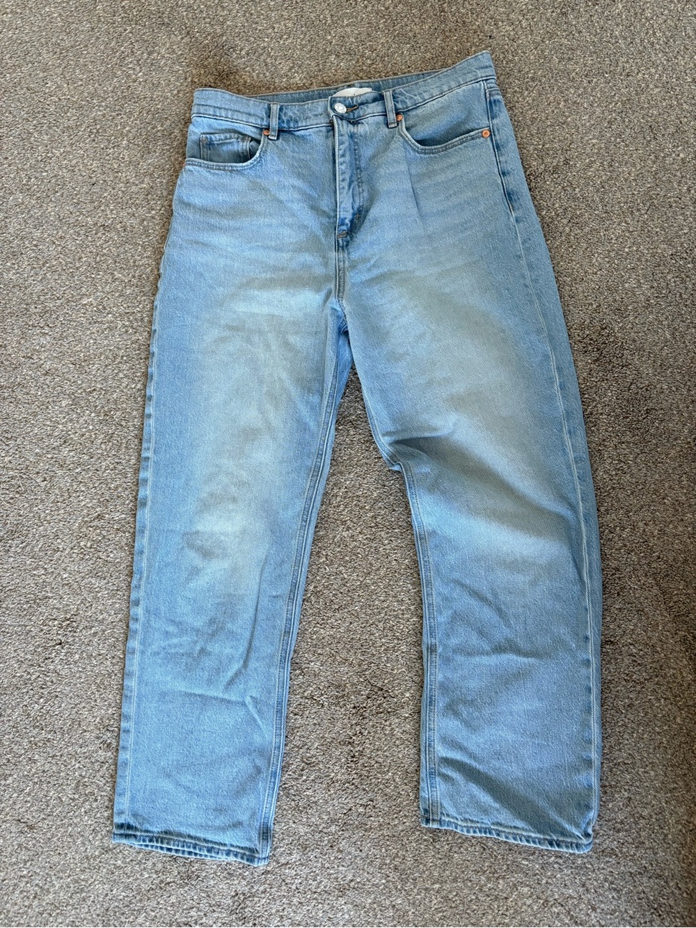 LOFT High Waisted The Straight Crop Jeans
